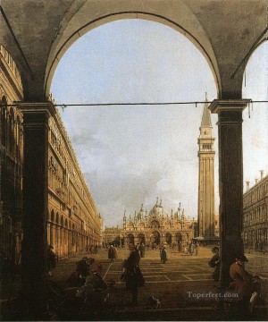 Paisajes Painting - Piazza San Marco mirando al este Canaletto Venecia